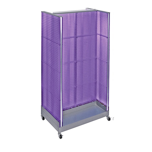 H-Unit Pegboard Floor Display on Wheeled Base